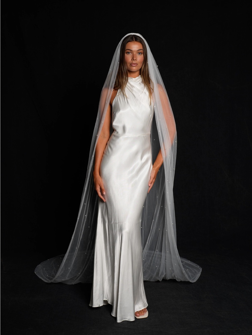 Cathedral Length Pearl Embedded Veil